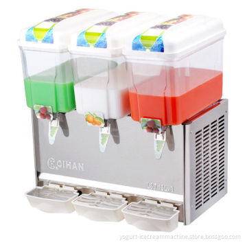 Triple Tanks 12 Liters Commercial Juice Dispenser Machine, Stainless Steel Mixing Hot / Cold Drink Dispenser